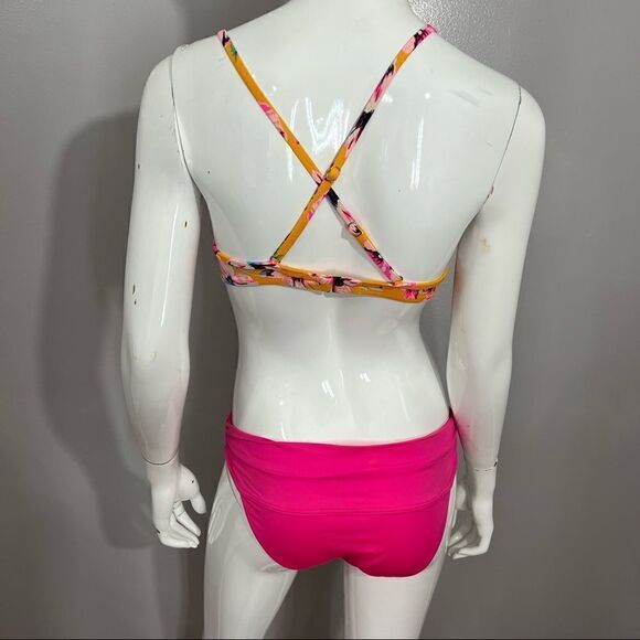 Shade & Shore/VS Pink and Yellow Tropical print bikini - 34C/S‎ - Picture 8 of 15